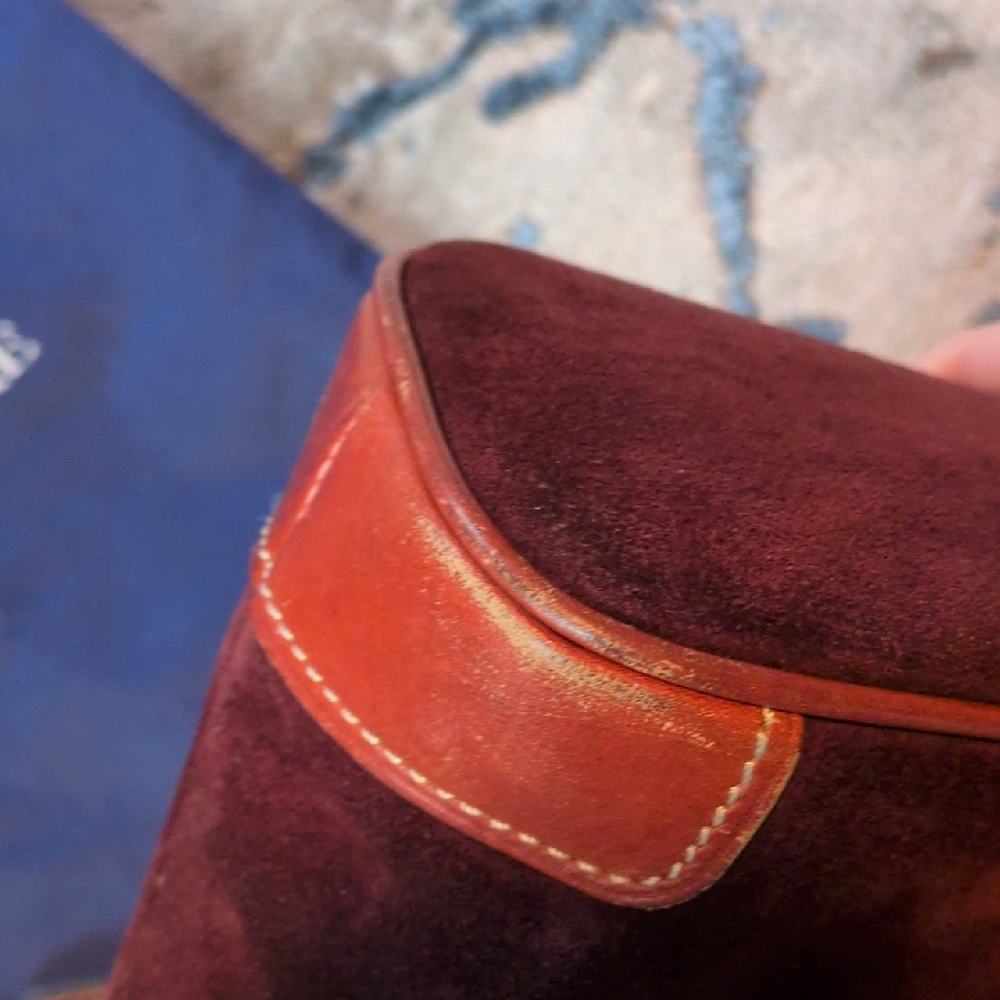 Dooney & Bourke Maroon Suede Crossbody with Leather Trim - Picture 6 of 10